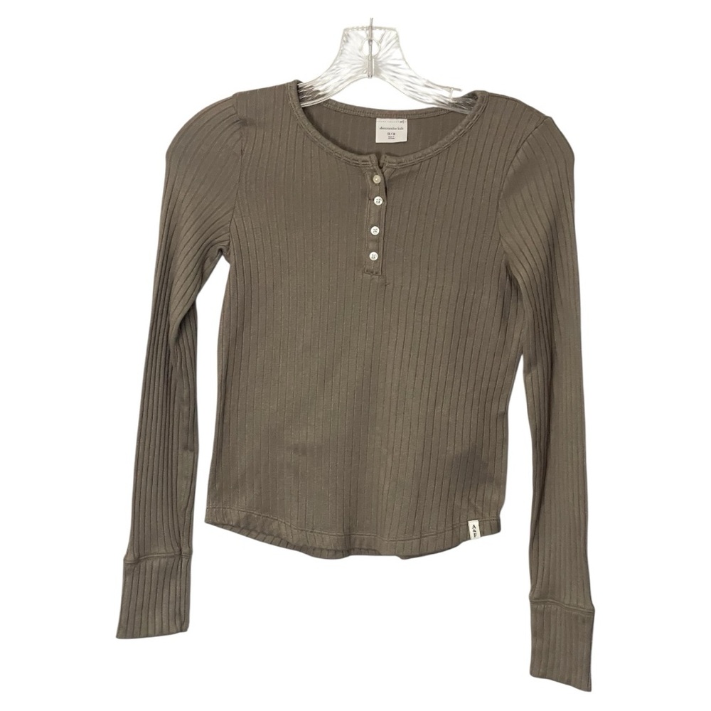 Abercrombie Kids Ribbed Button-Up Top - Olive